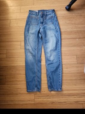 gap vintage slim sky high jeans womens 25 waist 0R light denim wash front pocket